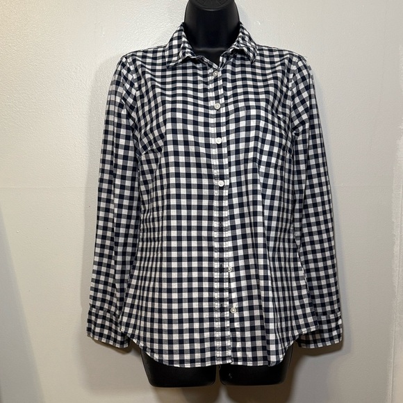 J.CREW Classic NAVY and White Checkered Women’s Shirt Size Small - Picture 10 of 10